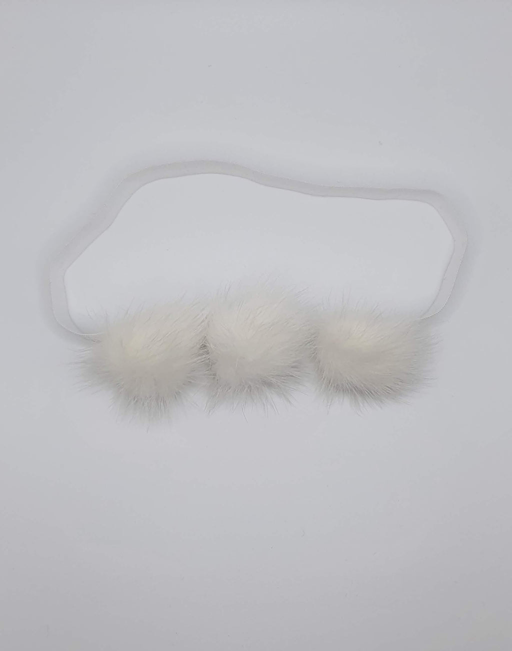 Zola - White 3 Pom Pom Headband