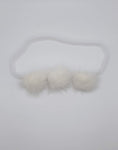 Zola - White 3 Pom Pom Headband