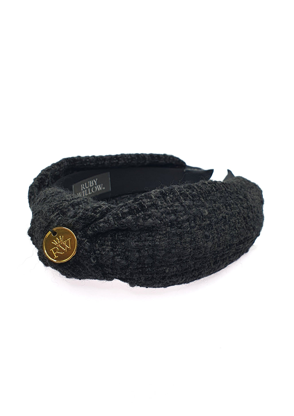 Monica - Black Tweed Knot Hairband