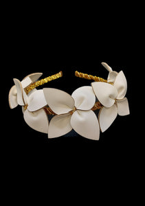 Fleur - White Faux Leather Flower Band