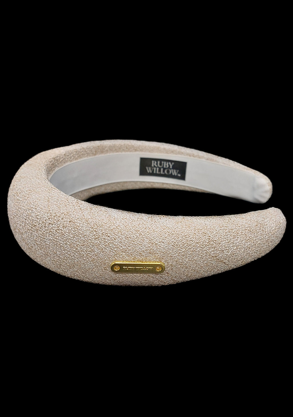 Jocelyn - Stone Linen Padded Hairband