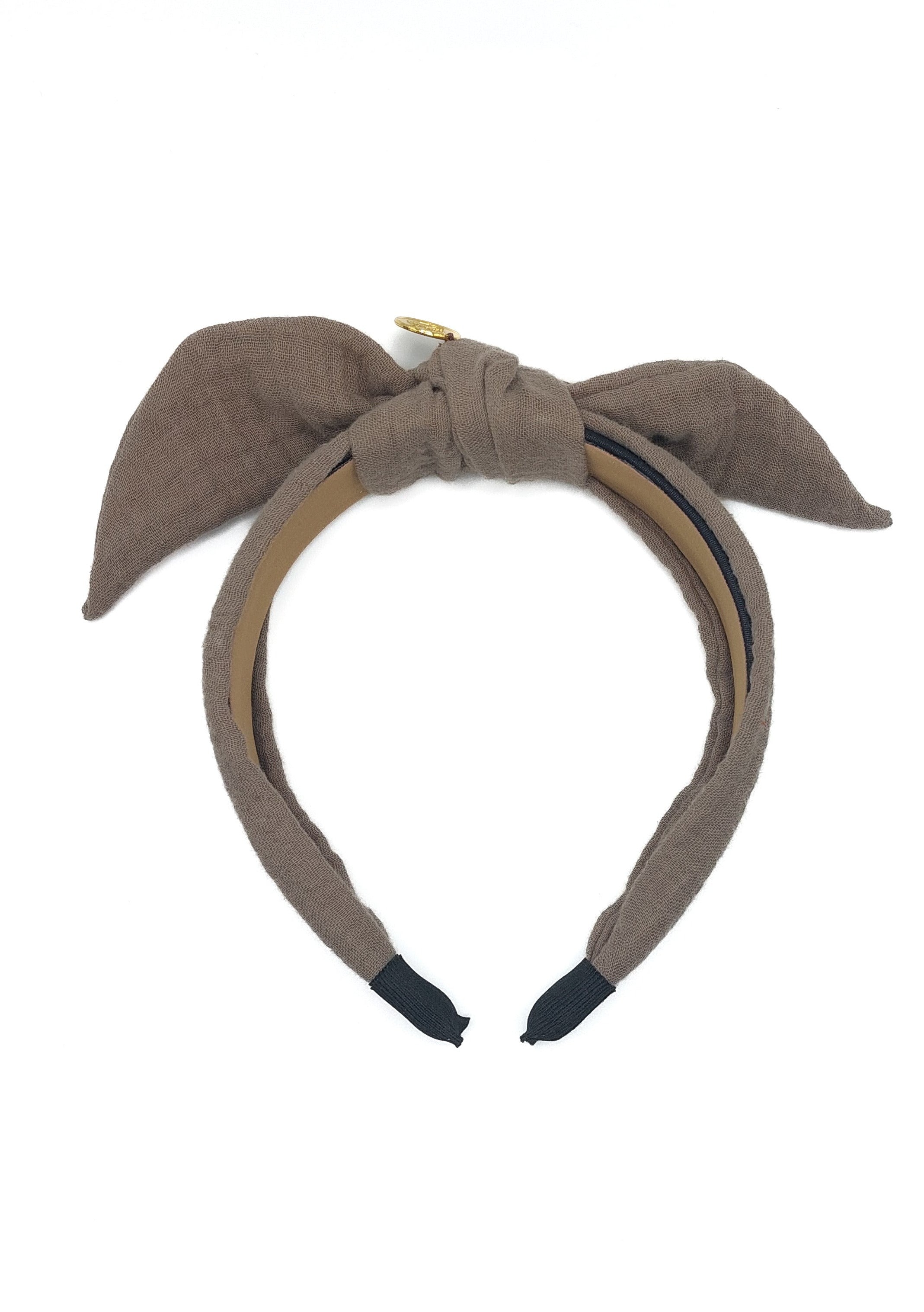 Harriet - Taupe Muslin Knot Hairband