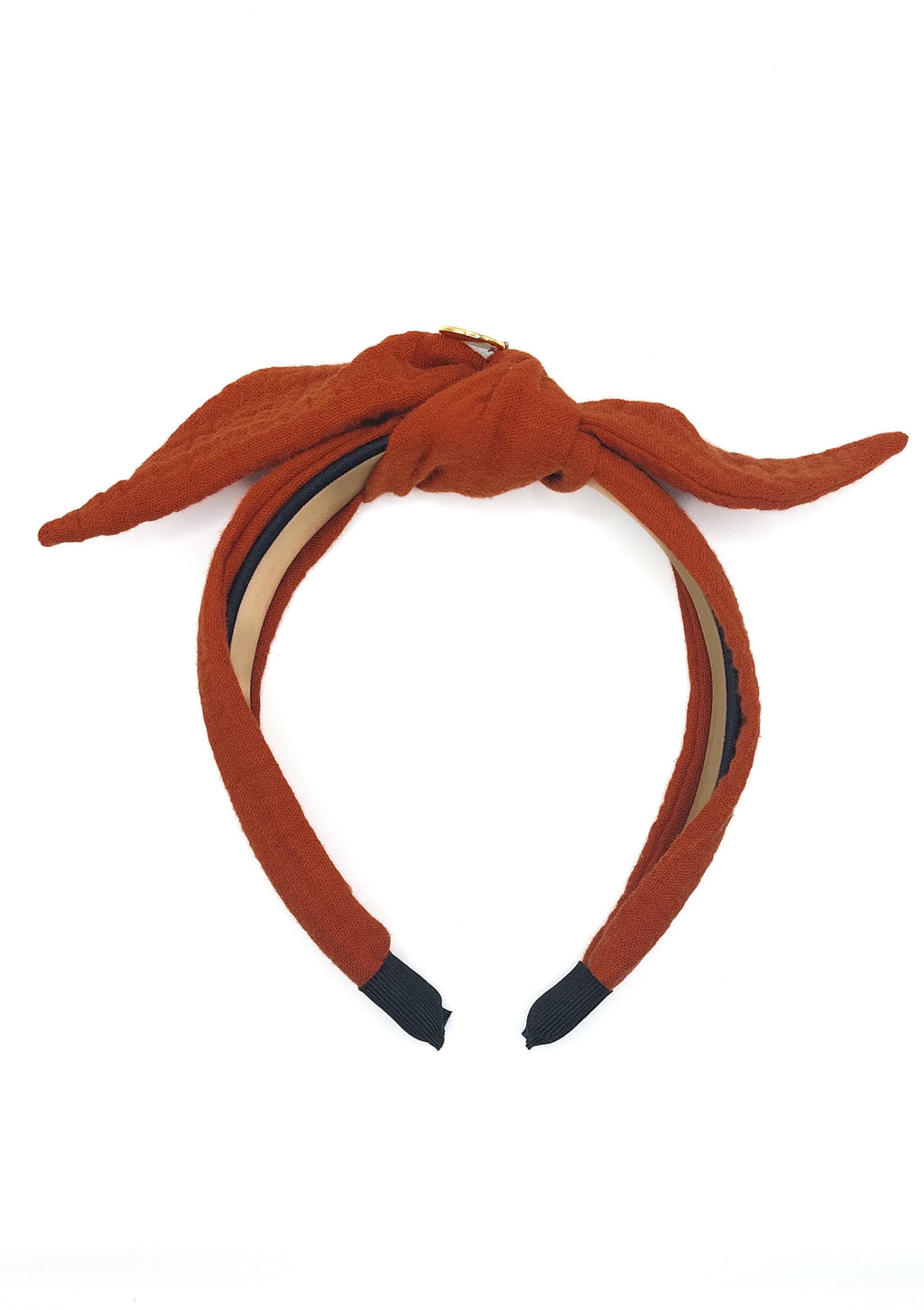 Harriet - Terracotta Muslin Knot Hairband