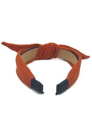 Harriet - Terracotta Muslin Knot Hairband