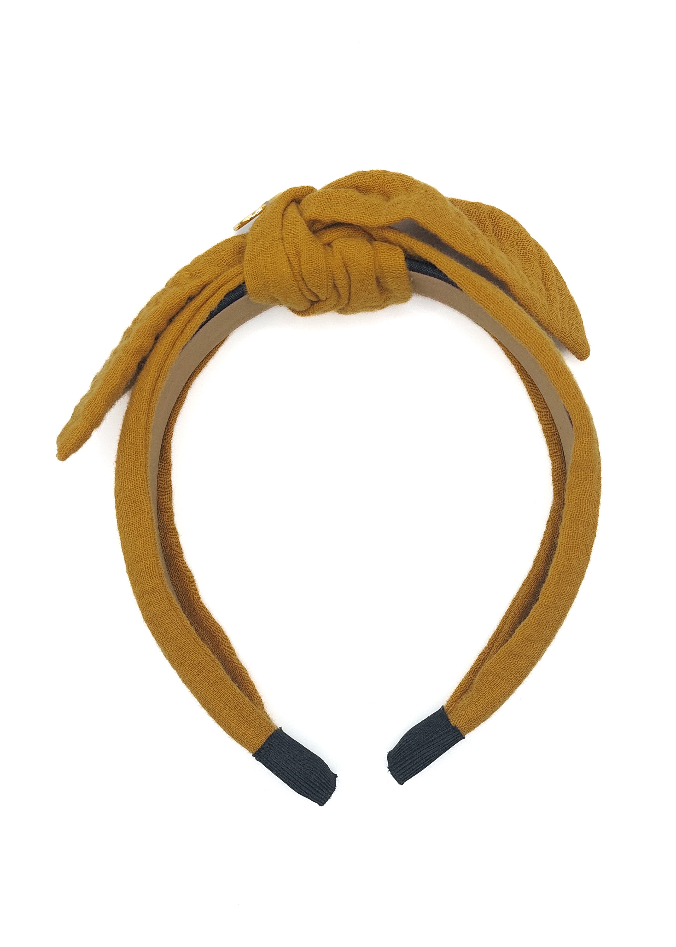 Harriet - Mustard Gold Muslin Knot Hairband