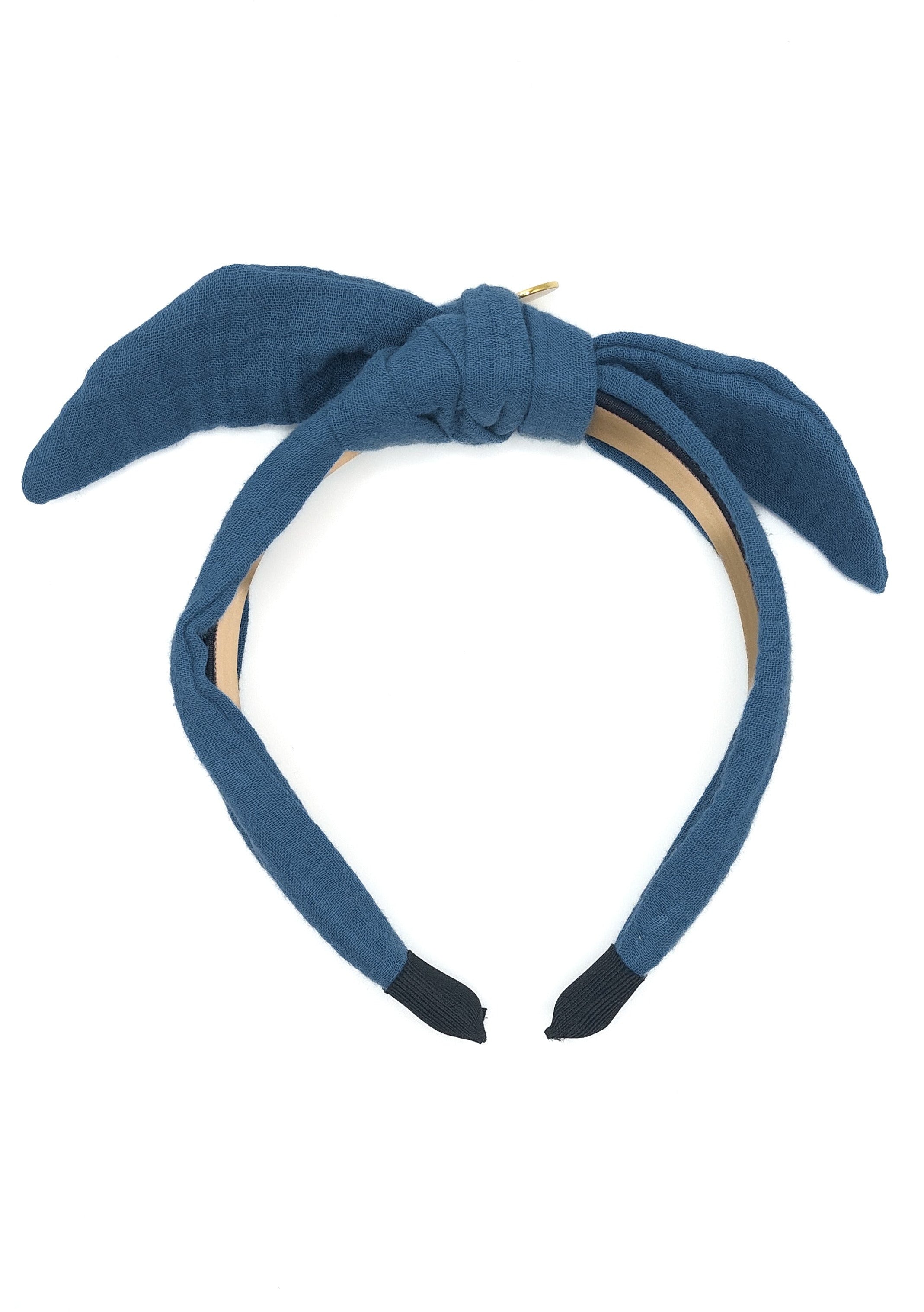 Harriet - French Navy Muslin Knot Hairband