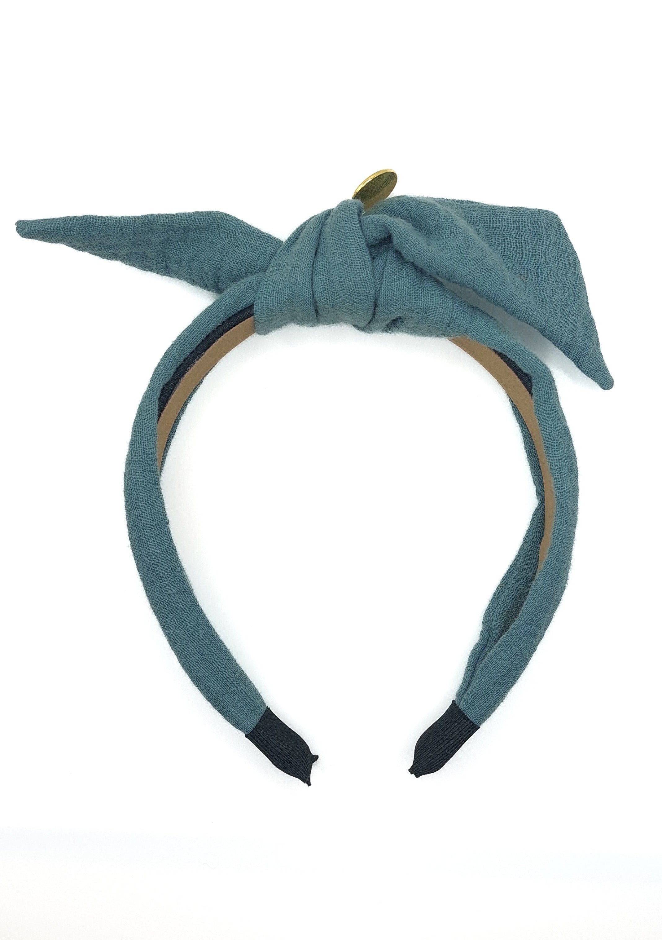 Harriet - Teal Muslin Knot Hairband