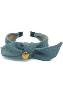 Harriet - Teal Muslin Knot Hairband