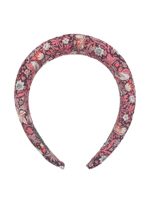 Emmeline - Strawberry Thief Pink Padded Hairband