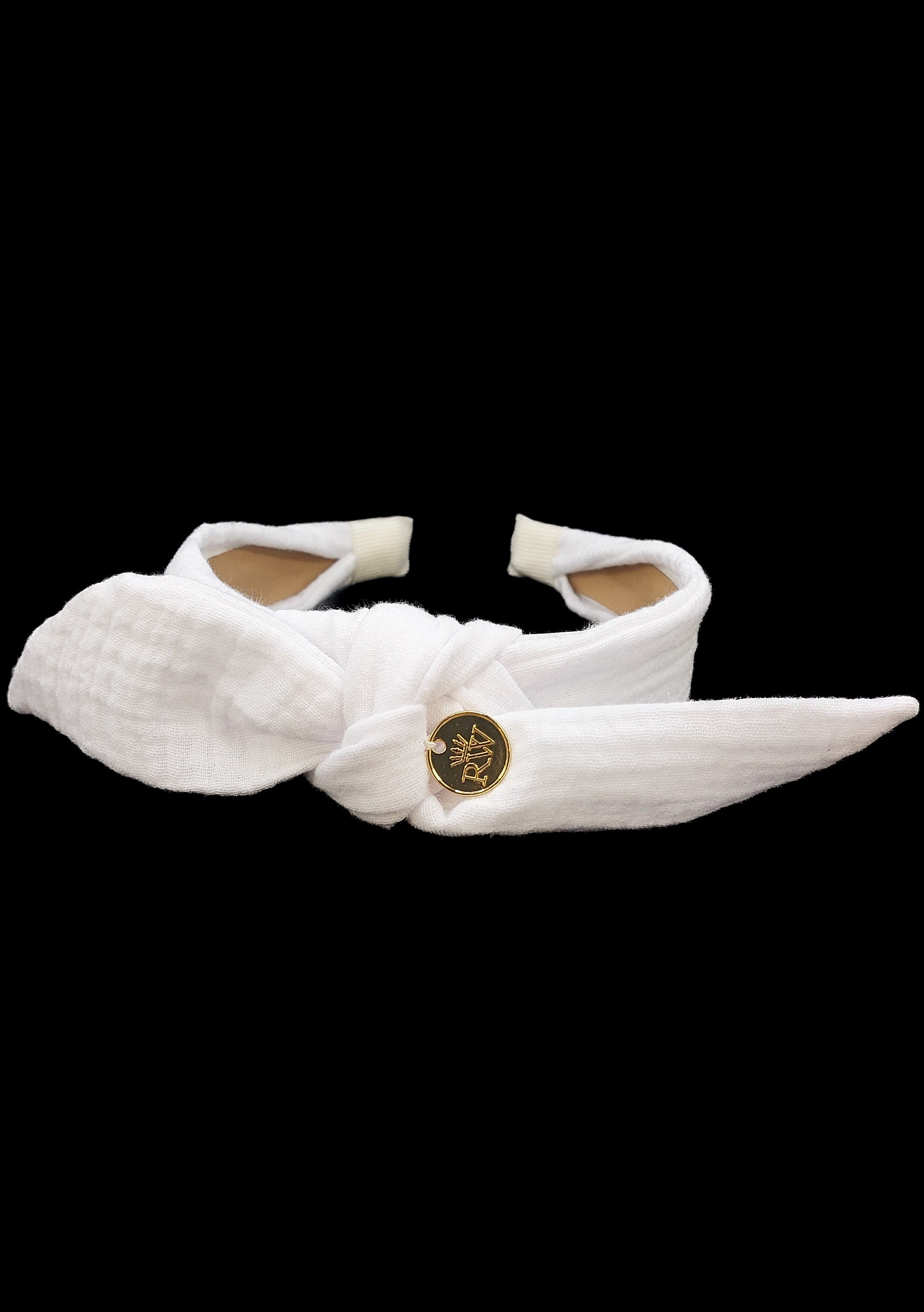 Harriet - White Muslin Knot Hairband