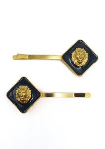 Venita - Black Lionhead Hair Slides