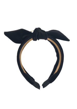 Vienna - Black Corduroy Knot Hairband