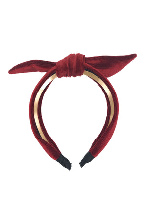 Vienna - Wine Corduroy Knot Hairband