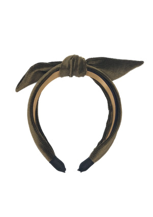 Vienna - Olive Corduroy Knot Hairband