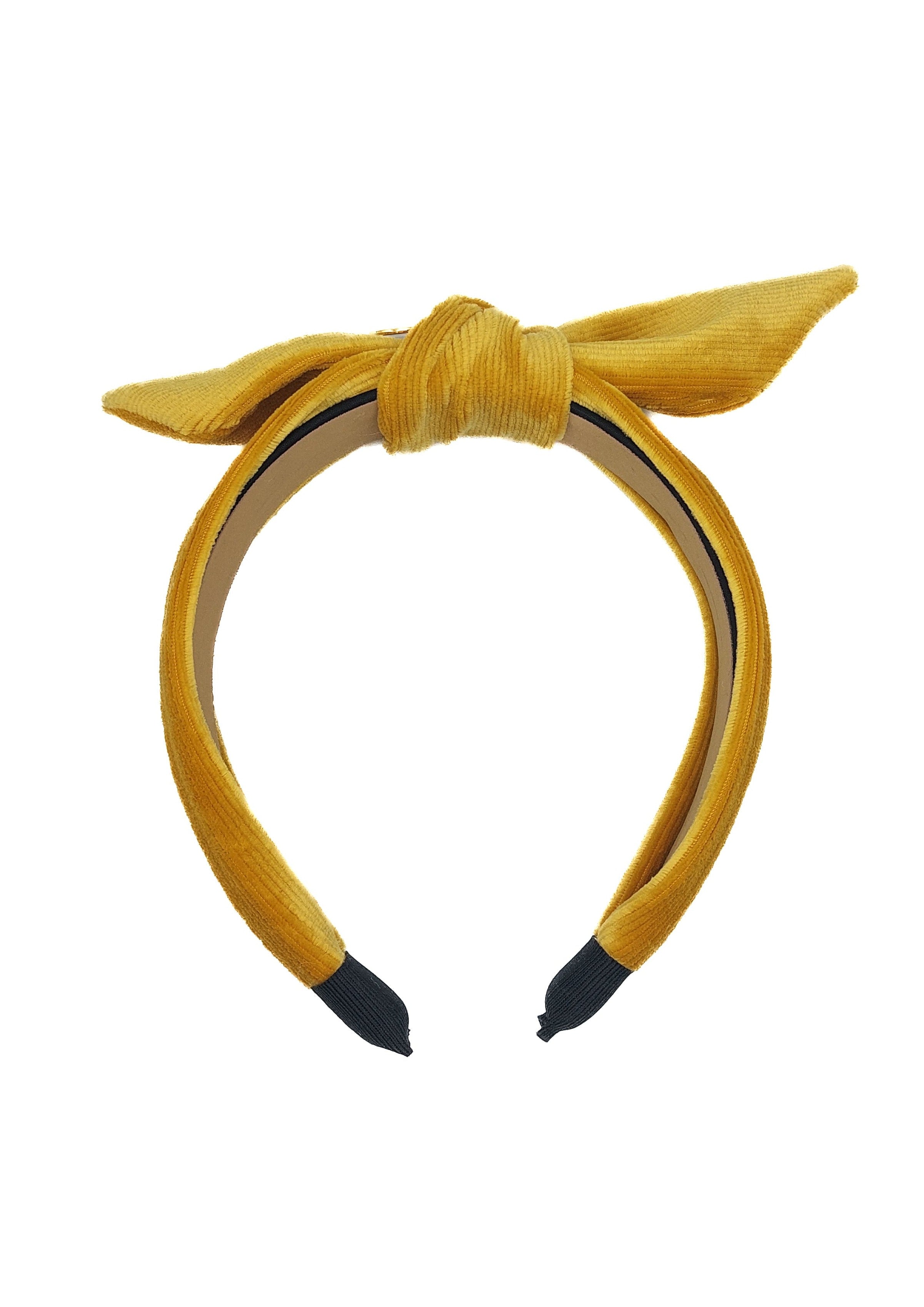 Vienna - Mustard Yellow Corduroy Knot Hairband