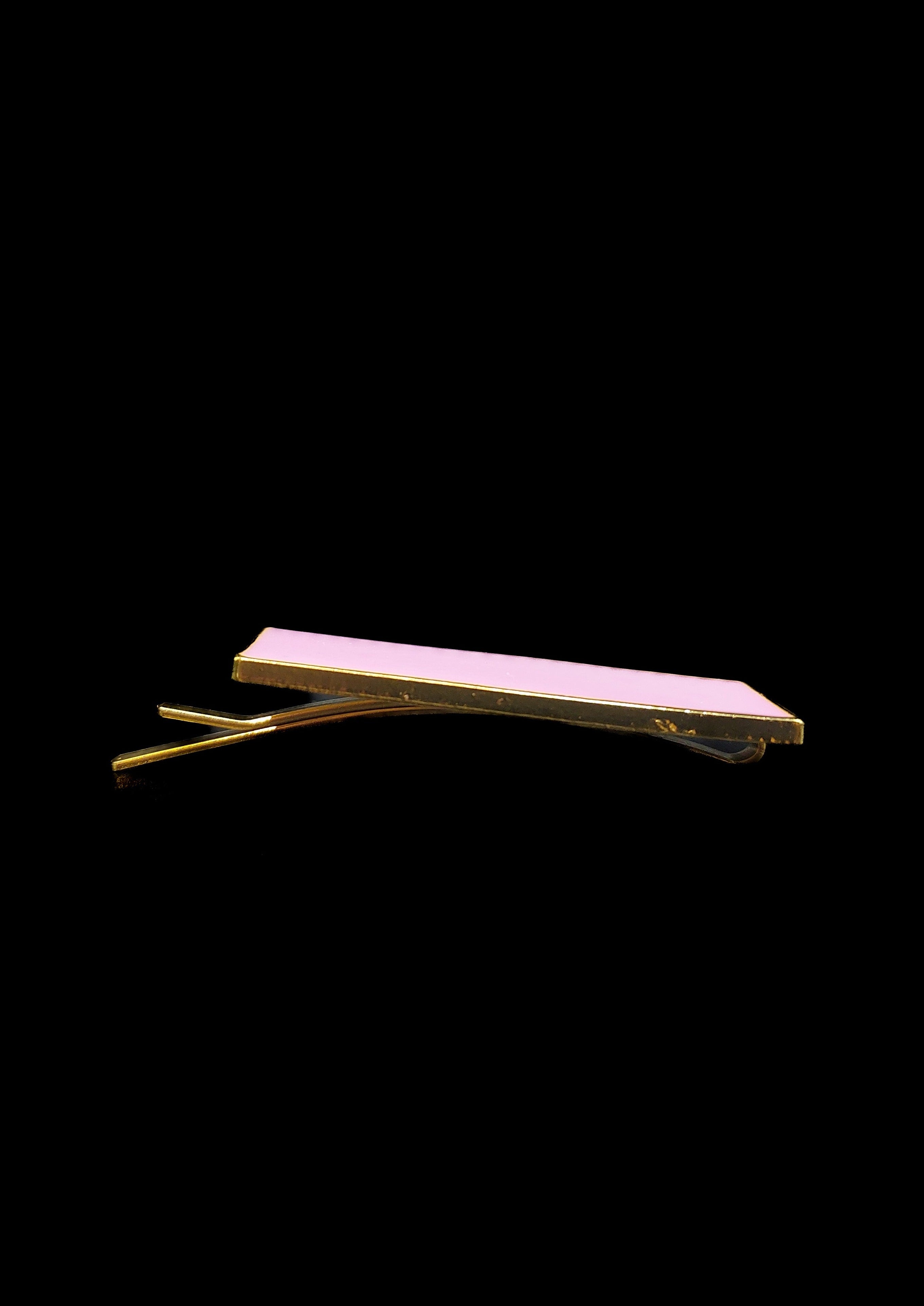 Ada - Pink/Gold Rectangle Enamel Hair Slides