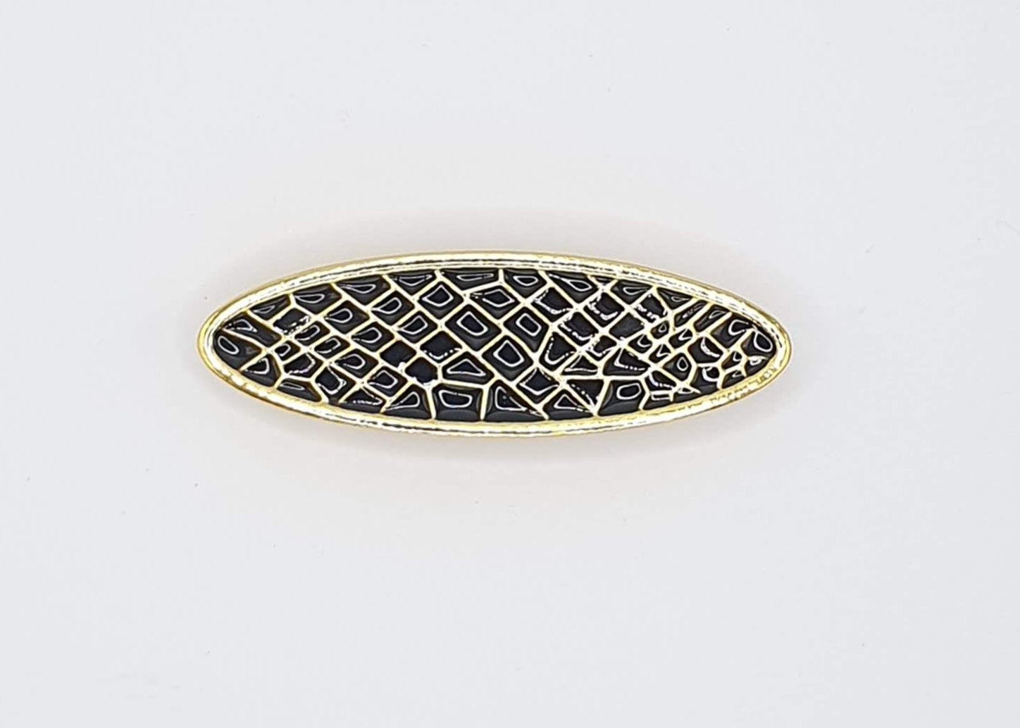 Nova - Black Oval Honeycomb Barrette