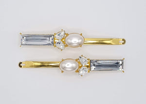 Emilia - Clear Long Gem Hair Slides