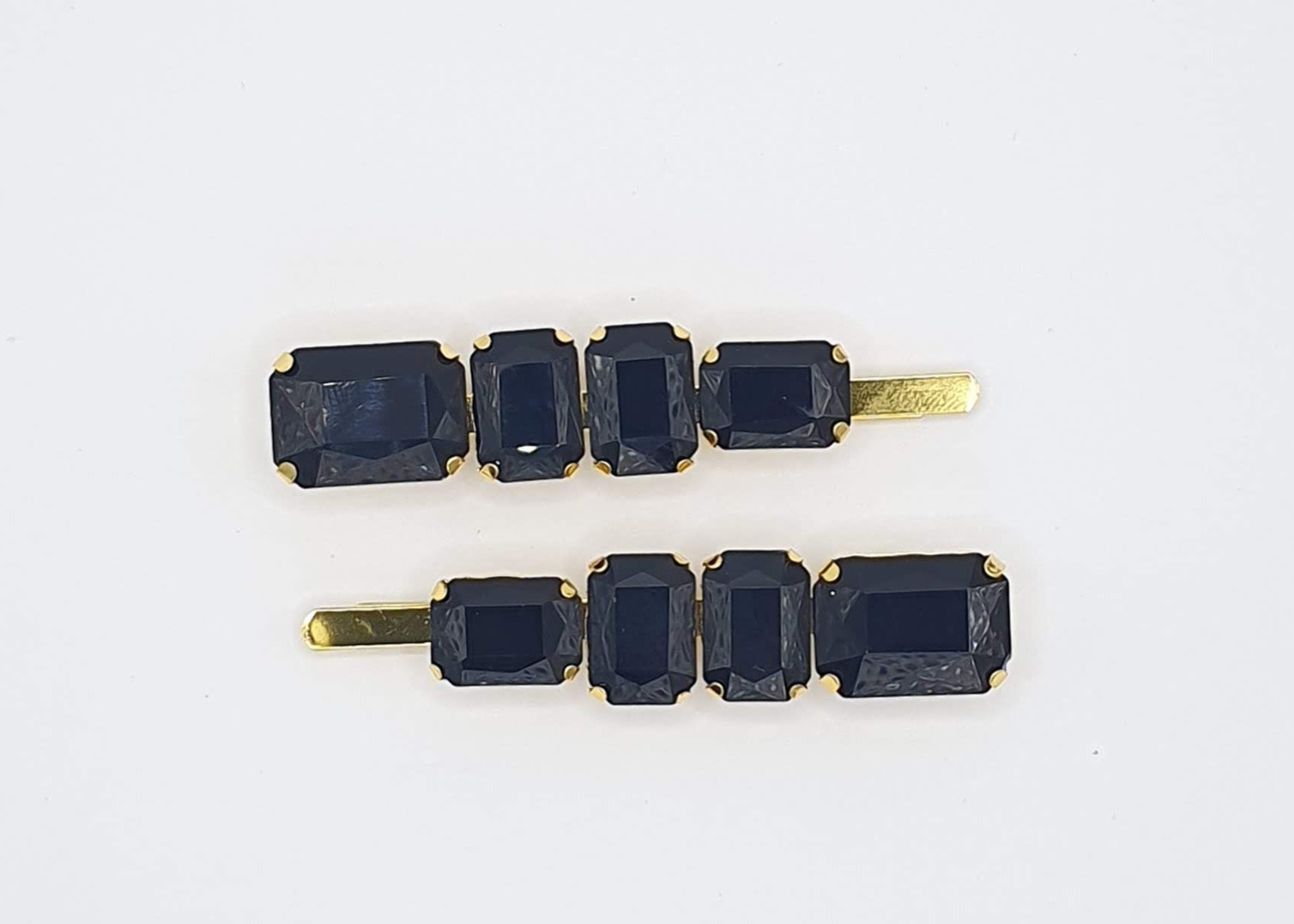 Daria - Black Crystal Hair Slides