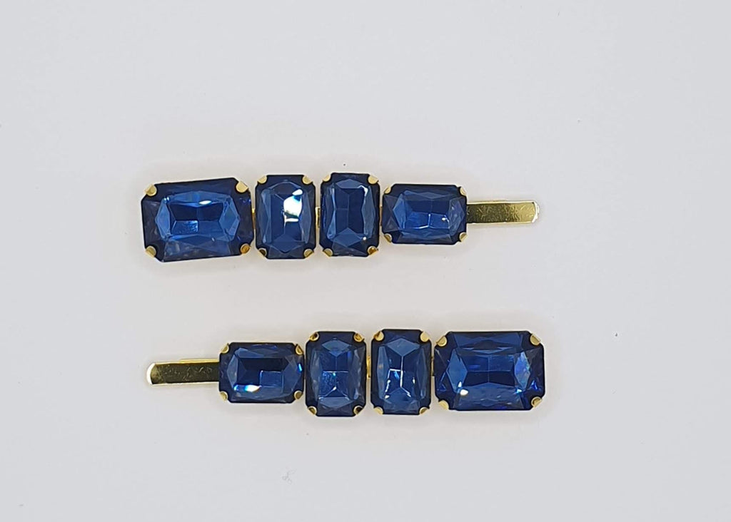 Daria - Navy Crystal Hair Slides