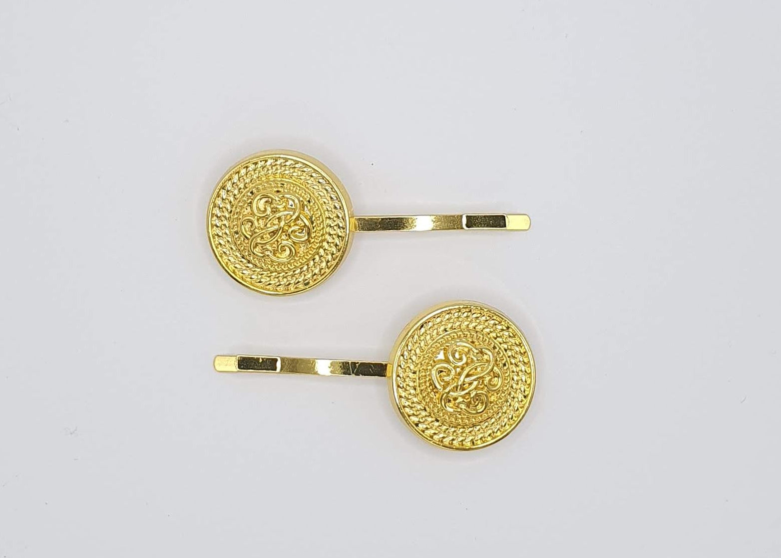 Milan - Gold Circle Hair Slides