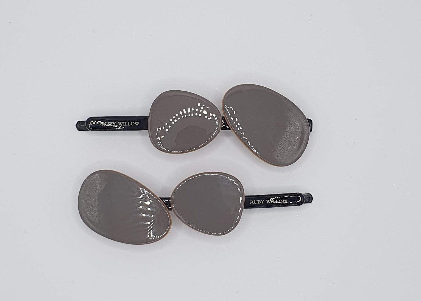 Delores - Black/Grey Acetate Hair Slides