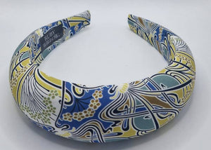 Charlotte - Ianthe Blue & Yellow Padded Hairband