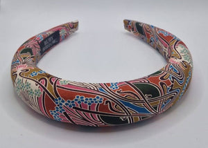 Emmeline - Ianthe Red & Mustard Padded Hairband