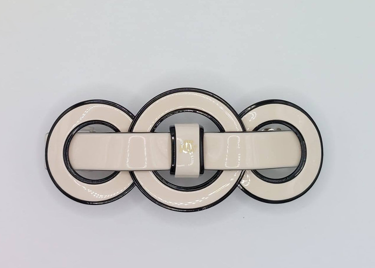Denise - Cream/Black Acetate Barrette