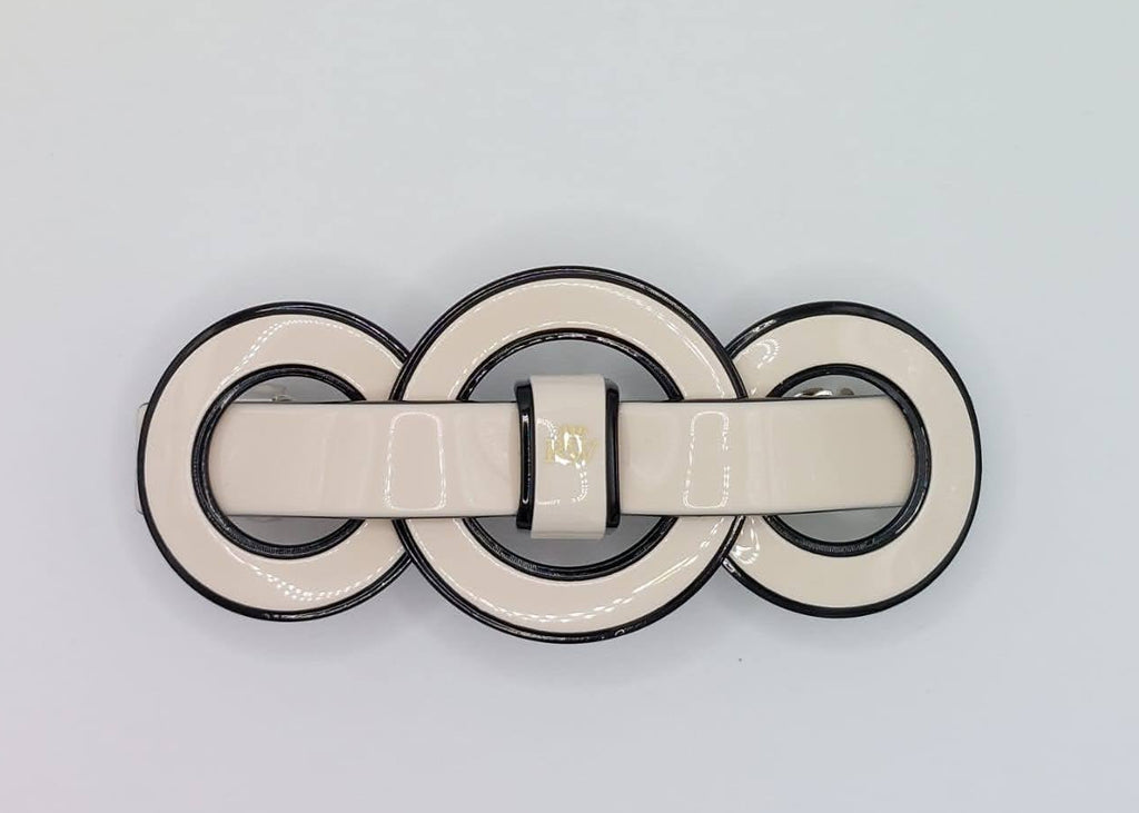 Denise - Cream/Black Acetate Barrette