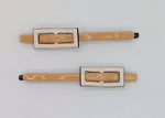 Joanna - Camel & Cream Buckle Hair Slides