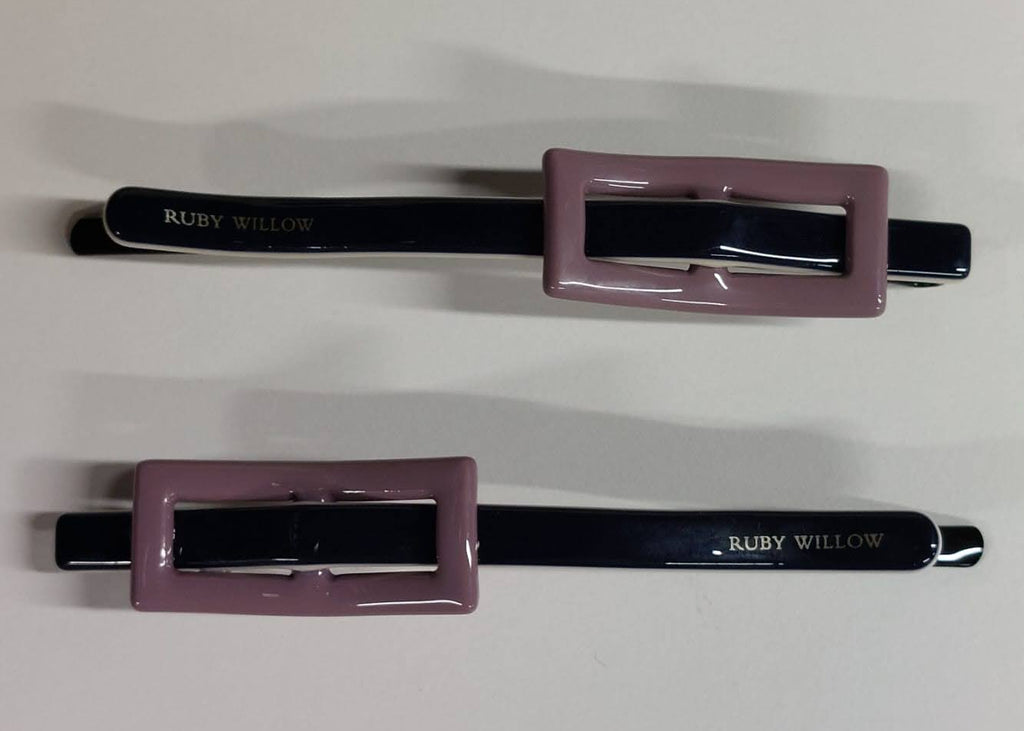 Joanna - Navy & Plum Buckle Hair Slides