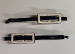 Joanna - Navy & Cream Buckle Hair Slides