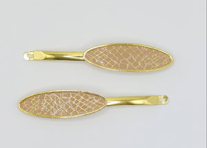 Nova - Stone Oval Honeycomb Hair Slides