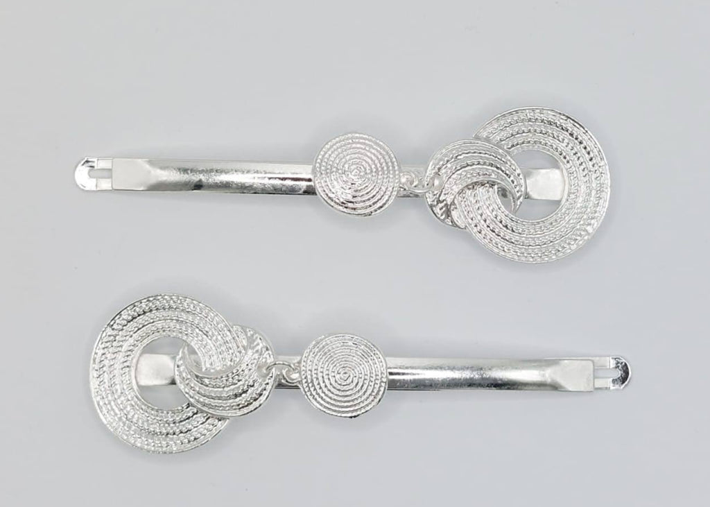Josephine - Silver Circles Hair Slides