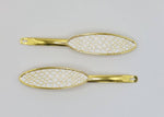 Nova - White Oval Honeycomb Hair Slides