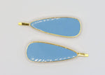 Jasmine - Pale Blue & Gold Teardrop Hair Slides