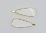 Jasmine - White & Gold Teardrop Hair Slides