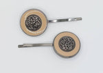 Milan - Stone & Anthracite Circle Hair Slides