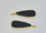 Jasmine - Black & Gold Teardrop Hair Slides