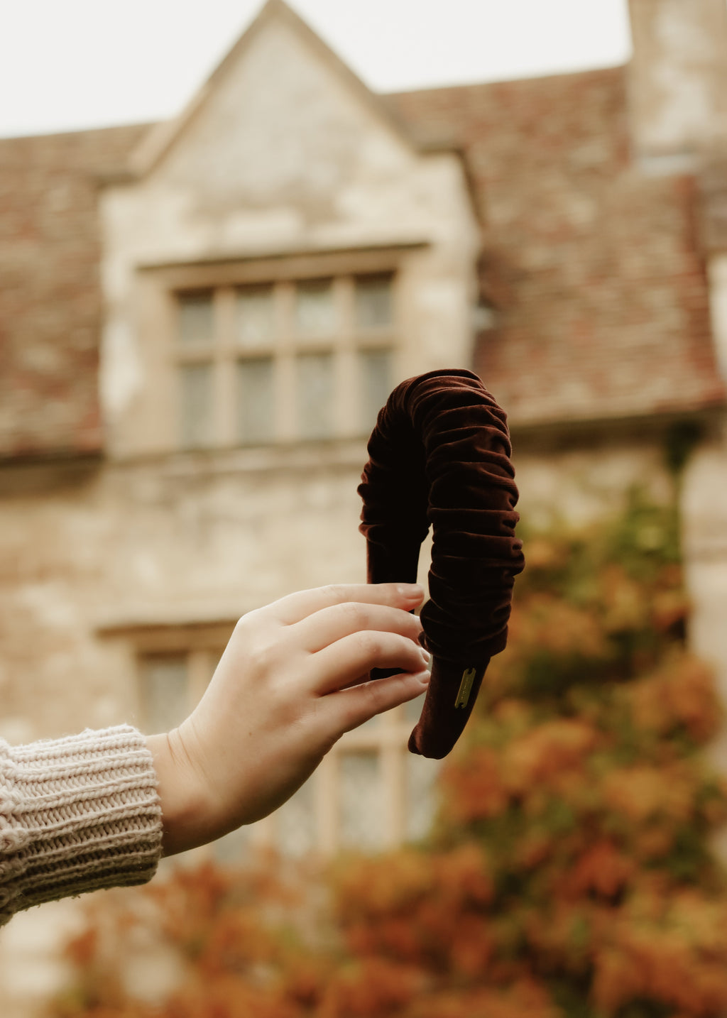 Clemency -  Chocolate Velvet Ruched Hairband