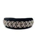 Nina - Silver Embellished Black Velvet Hairband