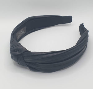 Odette - Black Pleated Knot Hairband