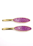 Nova - Violet Oval Honeycomb Hair Slides