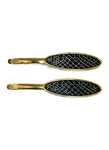 Nova - Navy Oval Honeycomb Hair Slides