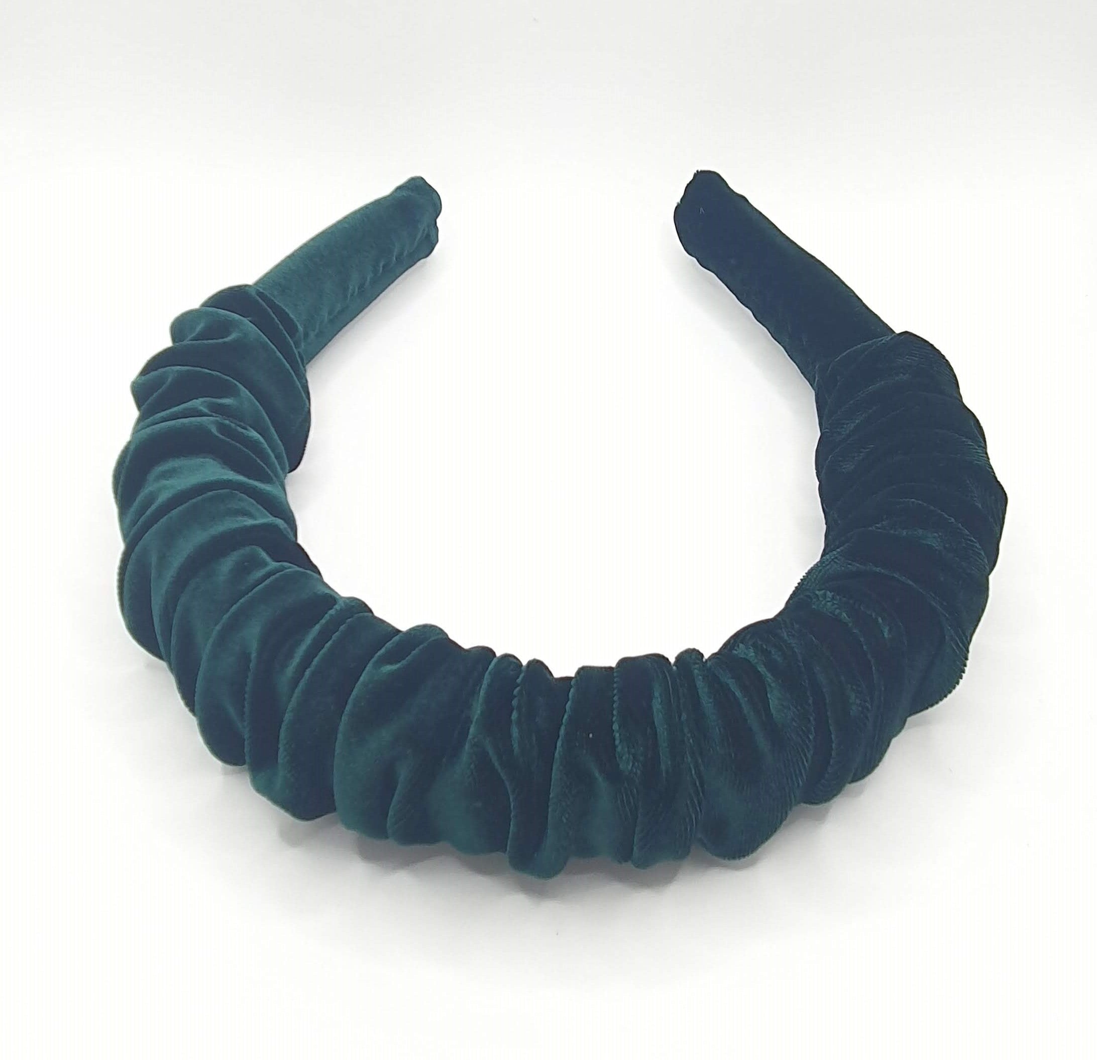 Clemency - Hunter Green Velvet Ruched Hairband