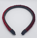 Kara - Wine Red Narrow Plaited Velvet Hairband