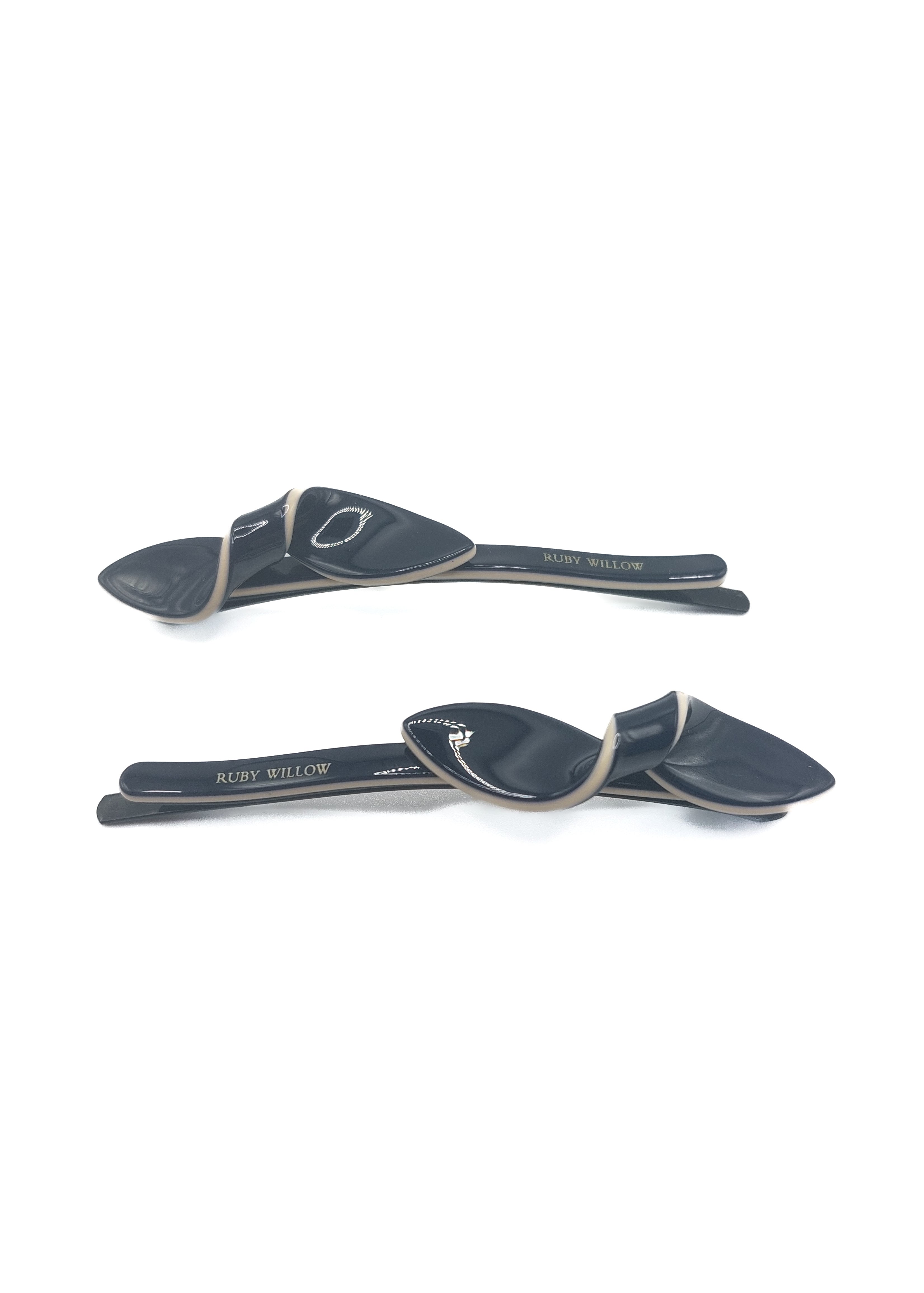 Cassidy - Navy Twisted Acetate Hair Slides