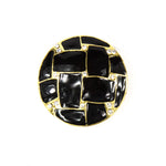 Demi - Black Round Brooch With Crystals