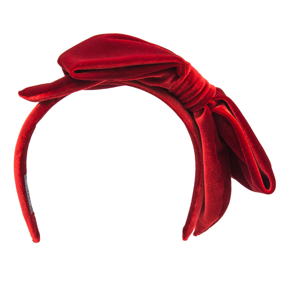 Alexandra - Red Velvet Bow Hairband